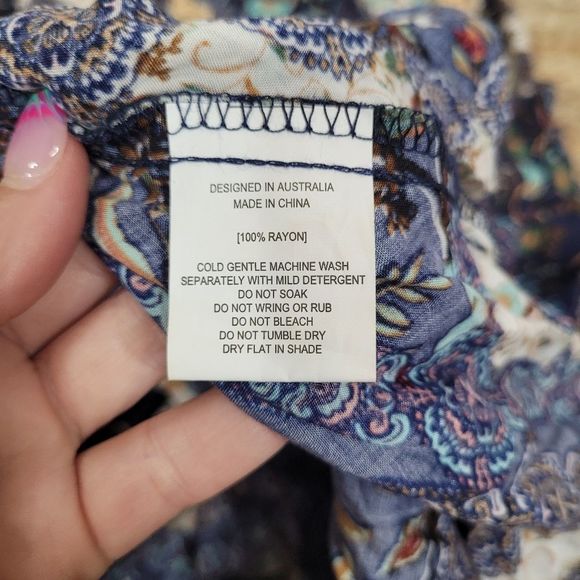 Abel The Label Anthropologie Ghandi Blue Floral Maxi Dress - Picture 8 of 9